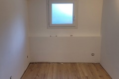 Parquet terminé en attente de la pose des plinthes